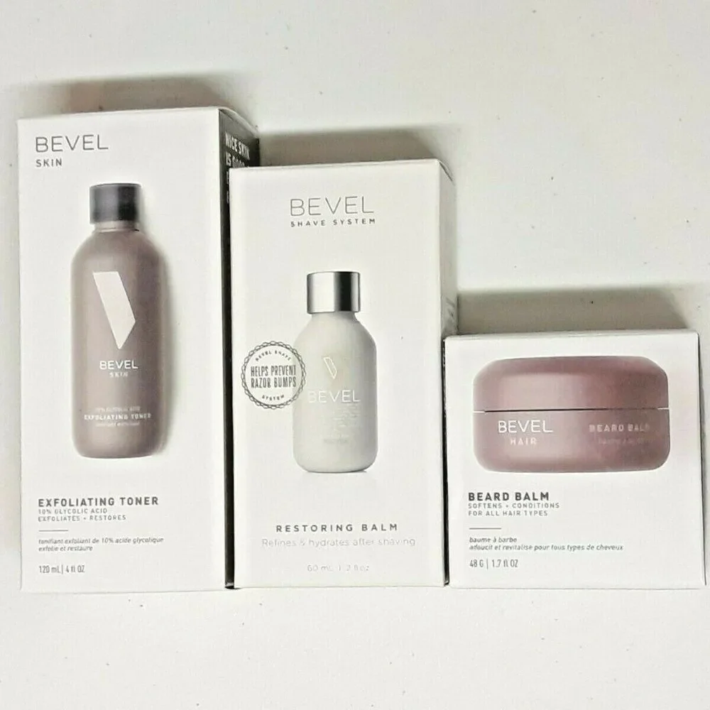 3pc Bevel Shave & Skin Set ~ Toner, Restoring & Beard Balms ~NEW!!!